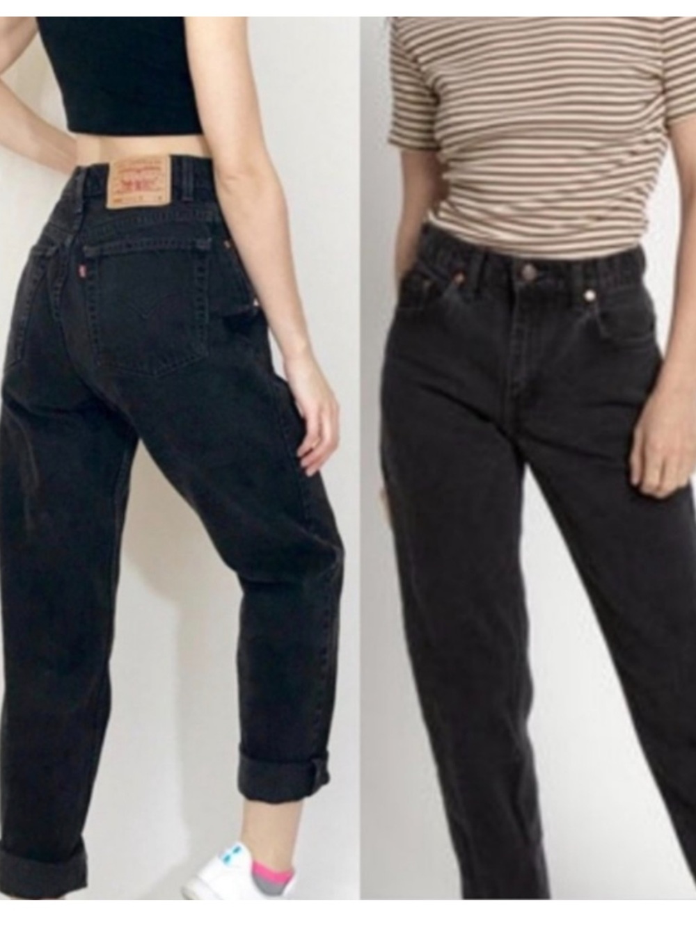 Vintage 90’s Levi’s 550 High Waist Relaxed Fit Black Mom Jean size 30